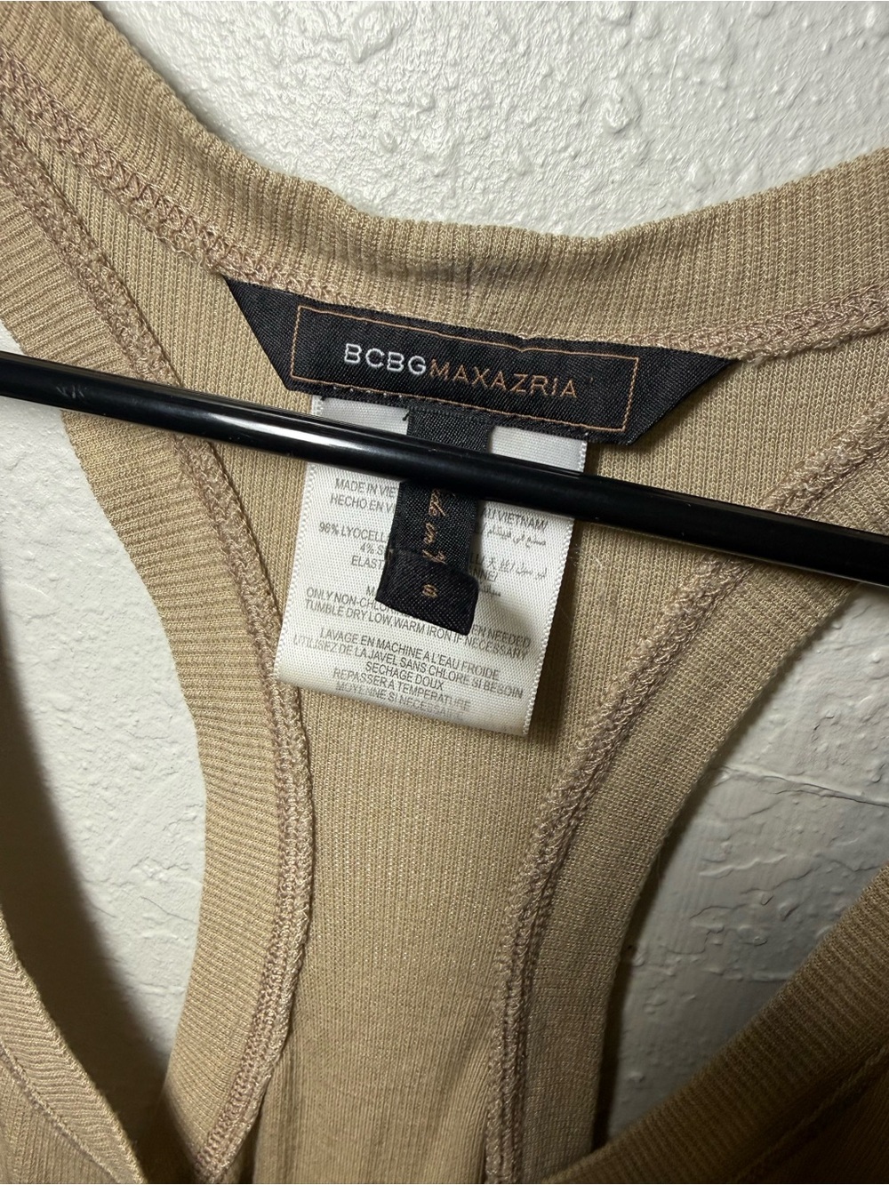 BCBGMaxAzria Nude Ribbed Racerback Tank - Picture 3 of 5